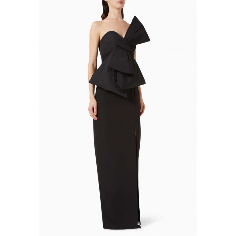 Marchesa Notte - Deconstructed Bow Maxi Dress in Stretch-crepe
