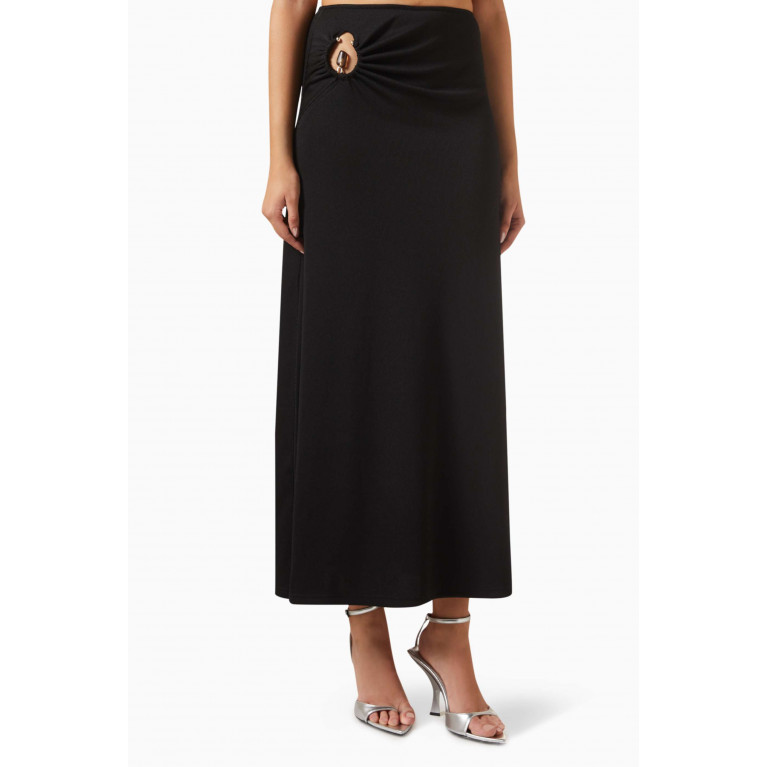 Christopher Esber - Orbit Cut-out Maxi Skirt in Ribbed Knit