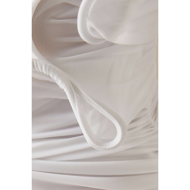 Christopher Esber - Venusa Plunge Shirt Dress in Mesh White