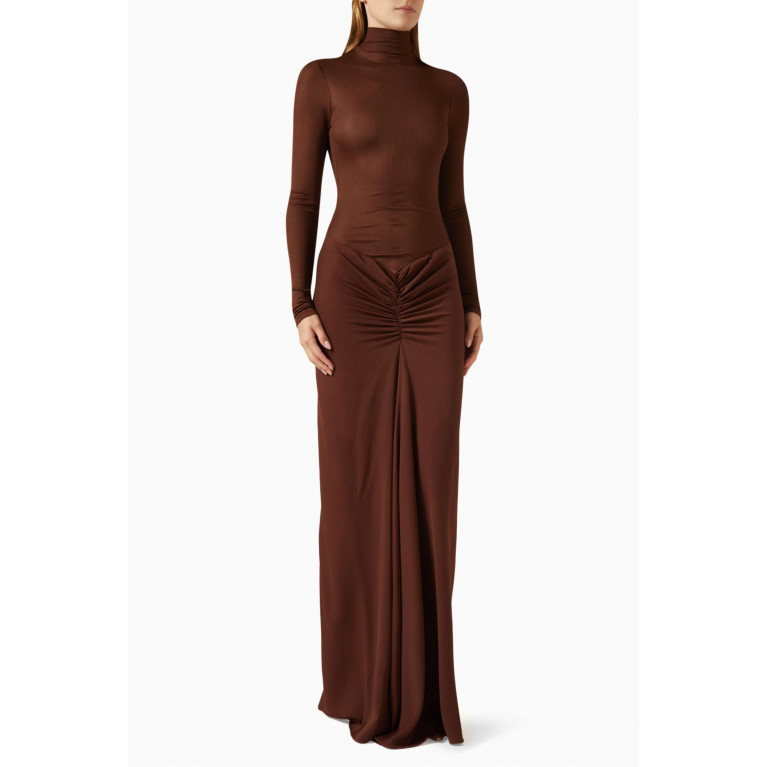 Christopher Esber - Fusion Gathered Maxi Dress in Stretch-viscose
