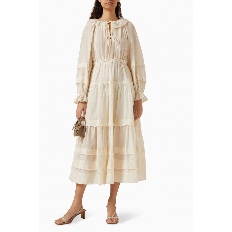 Ulla Johnson - Ethel Ruffled Midi Dress in Cotton-silk