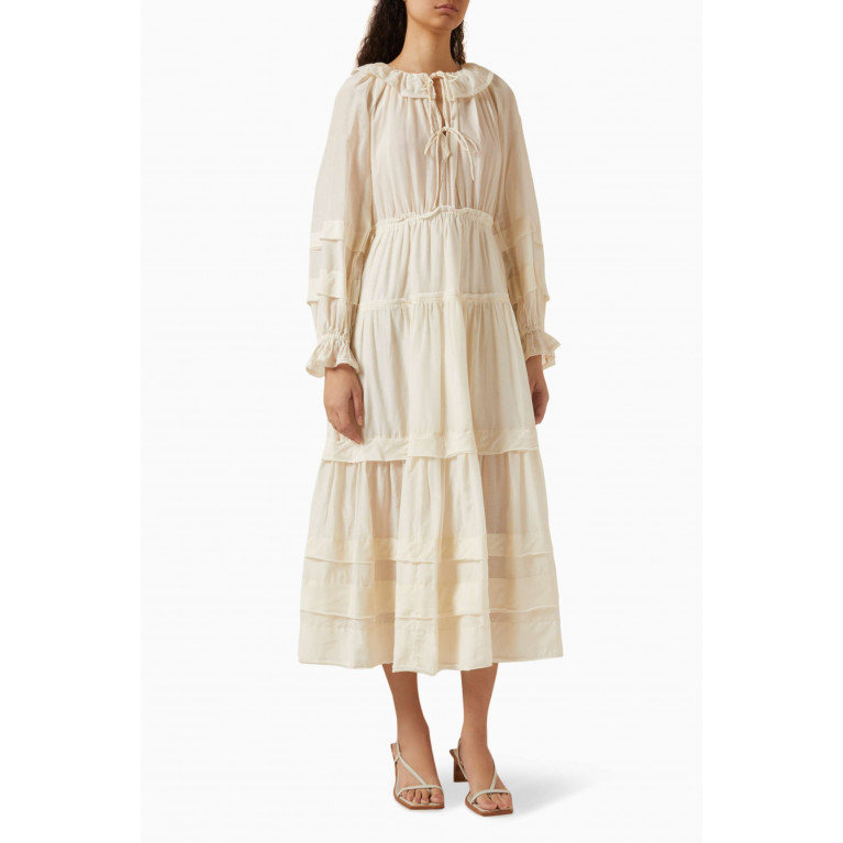 Ulla Johnson - Ethel Ruffled Midi Dress in Cotton-silk