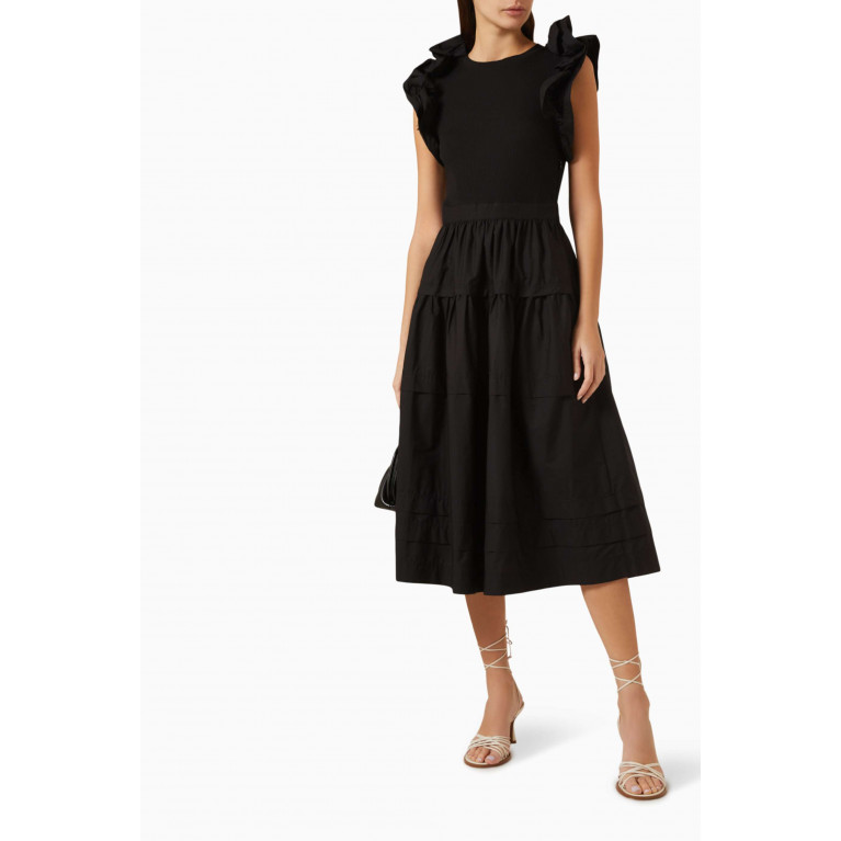 Ulla Johnson - Francine Midi Dress in Cotton Black