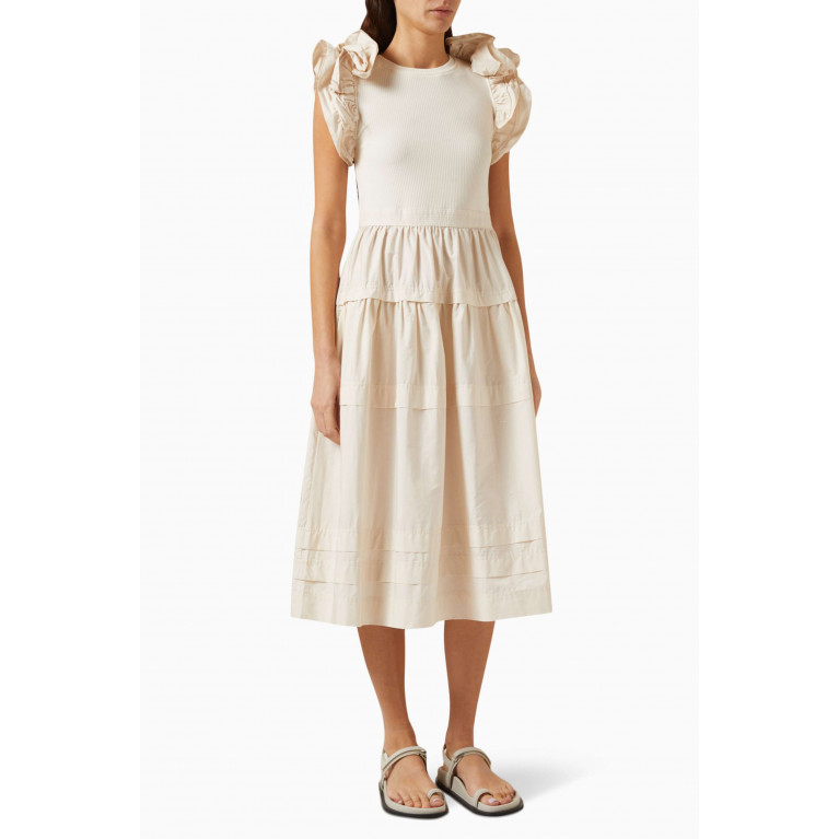 Ulla Johnson - Francine Midi Dress in Cotton Neutral