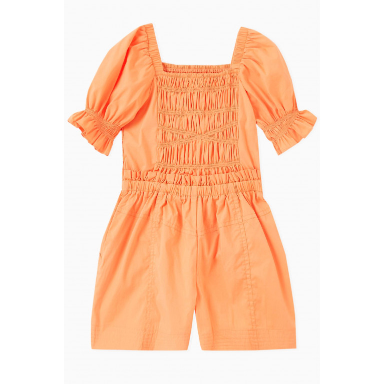 Habitual - Smocked Puff-sleeve Playsuit in Rayon Blend