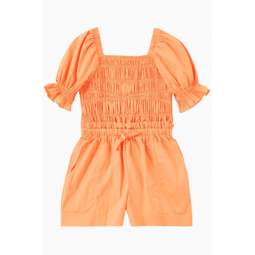 Habitual - Smocked Puff-sleeve Playsuit in Rayon Blend