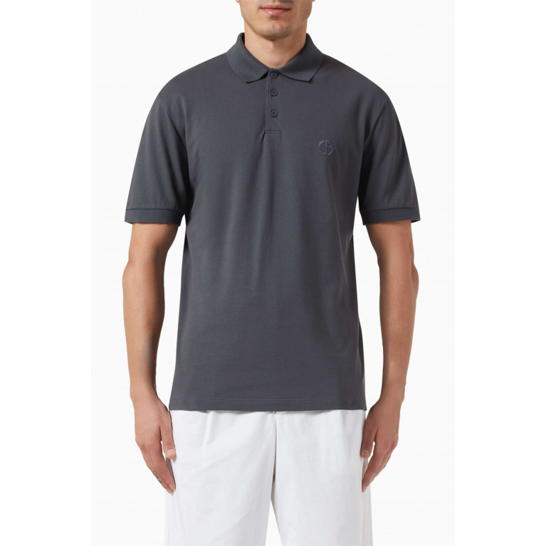 Giorgio Armani - Logo Polo Shirt in Cotton Piqué