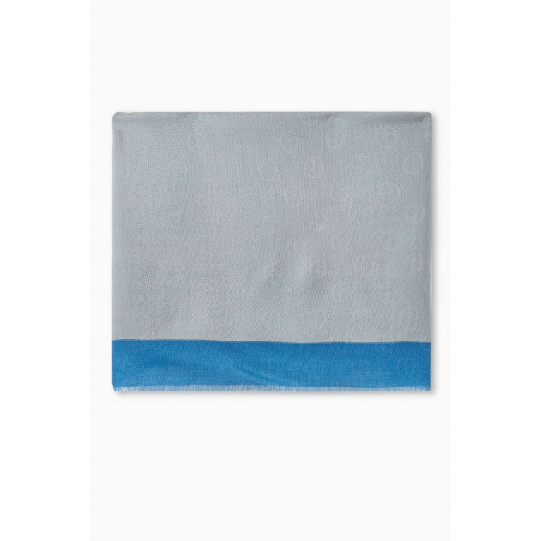 Giorgio Armani - GA Logo Colour-Block Scarf in Wool-silk Blend