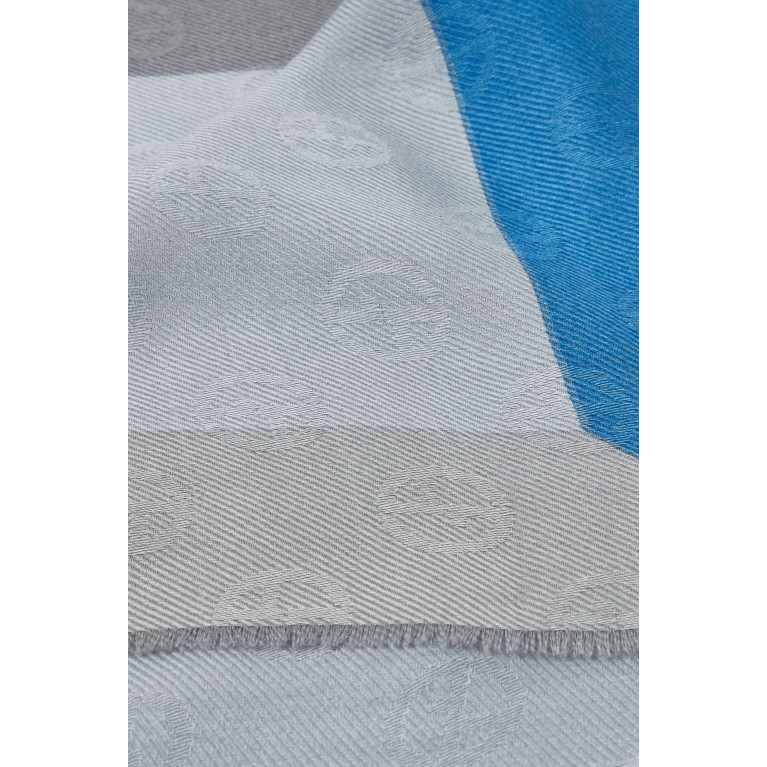 Giorgio Armani - GA Logo Colour-Block Scarf in Wool-silk Blend
