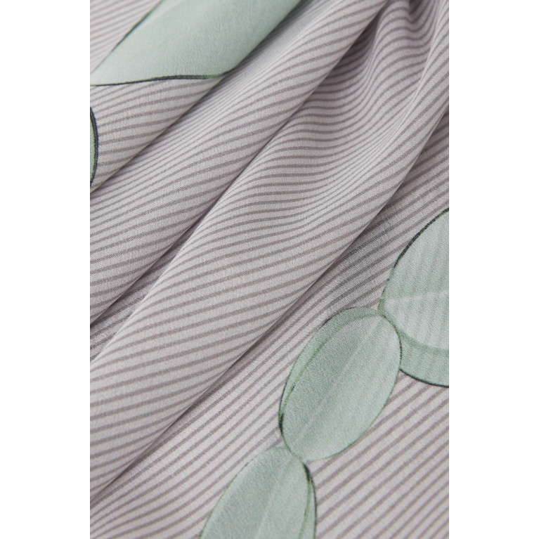 Giorgio Armani - Micro Striped Scarf in Silk Green