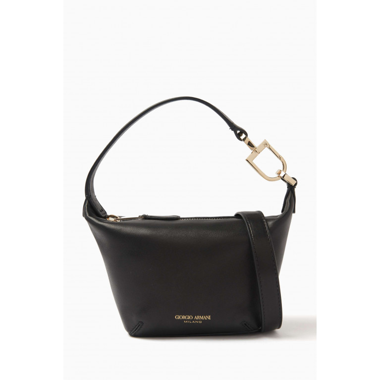 Giorgio Armani - Small La Prima Soft Shoulder Bag in Nappa Leather Black