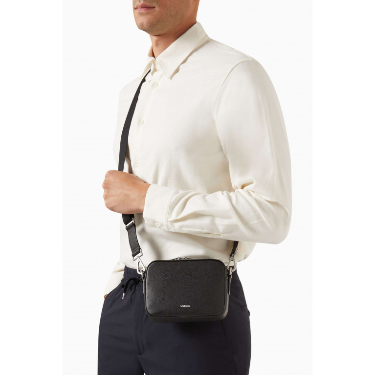Sandro - Small Shoulder Bag in Saffiano Leather Black