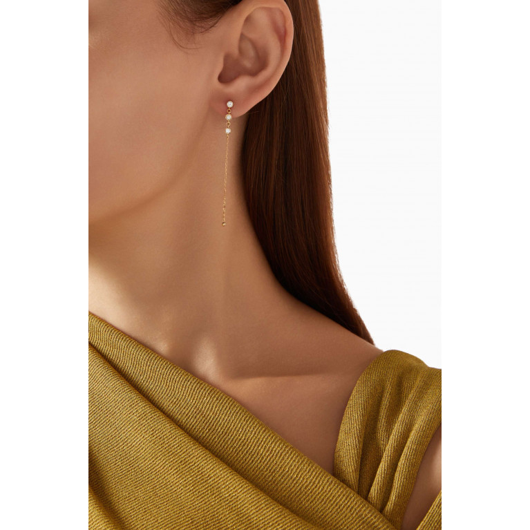 The Golden Collection - Diamond Drop Single Earring in 18kt Gold