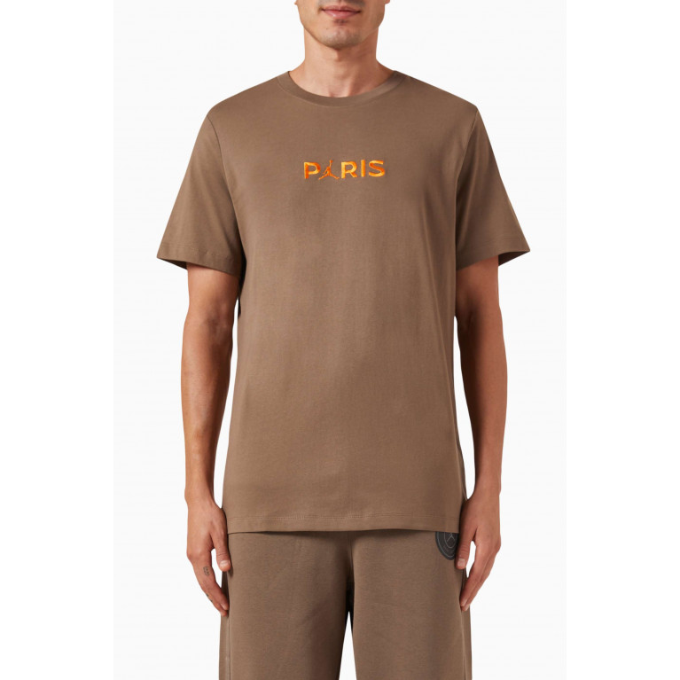 Jordan - Paris Wordmark T-shirt in Jersey Brown