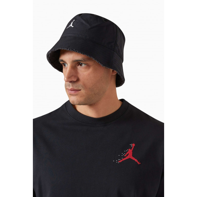 Jordan - Reversible Apex Winter Bucket Hat in Ripstop & Fleece Black