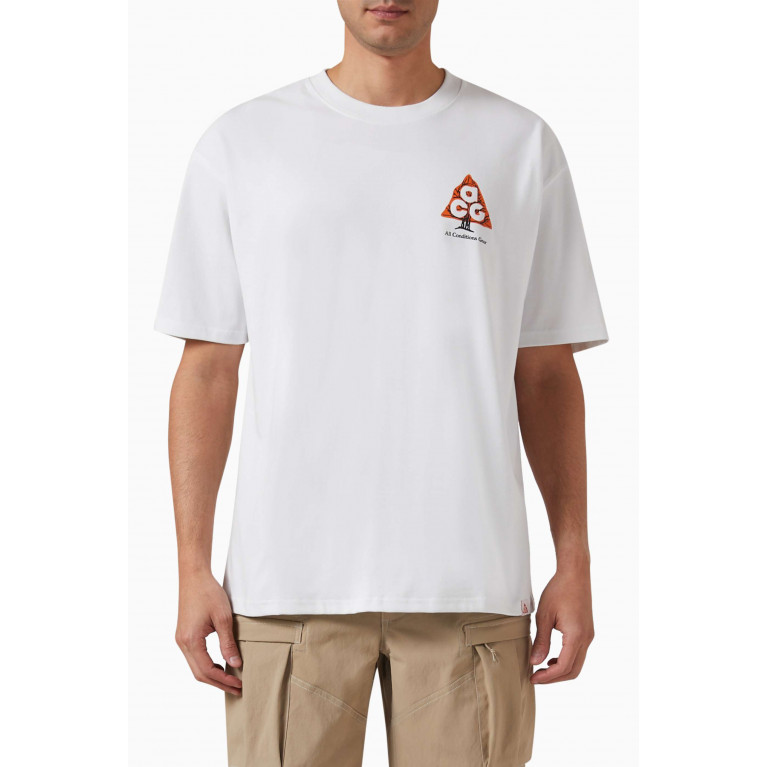 Nike - ACG Wildwood T-shirt in Poly-cotton Jersey White