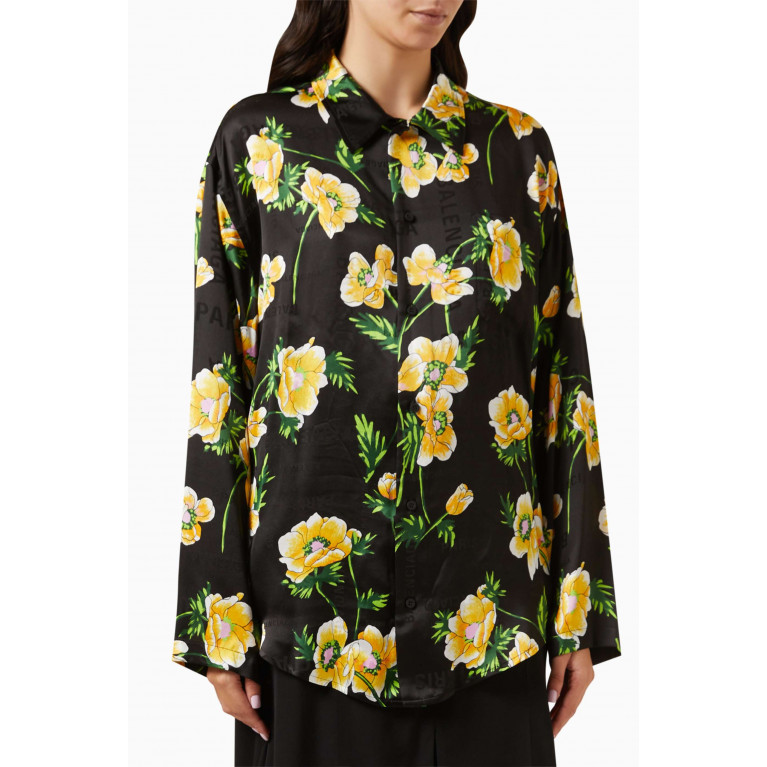 Balenciaga - Floral Minimal Shirt in Silk Jacquard