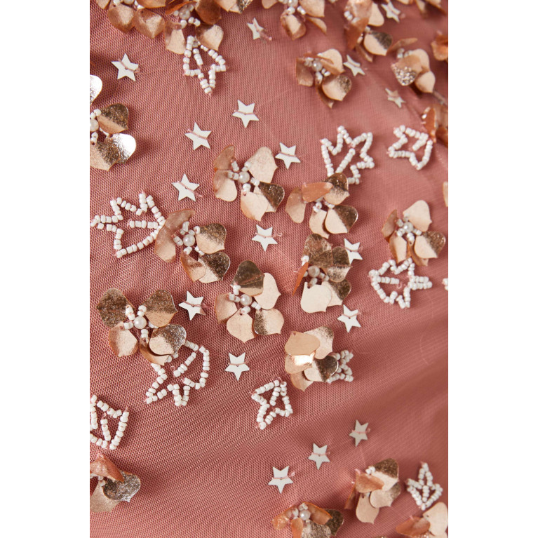 Frock&Frill - Marissa Embellished Tiered Maxi Dress Pink