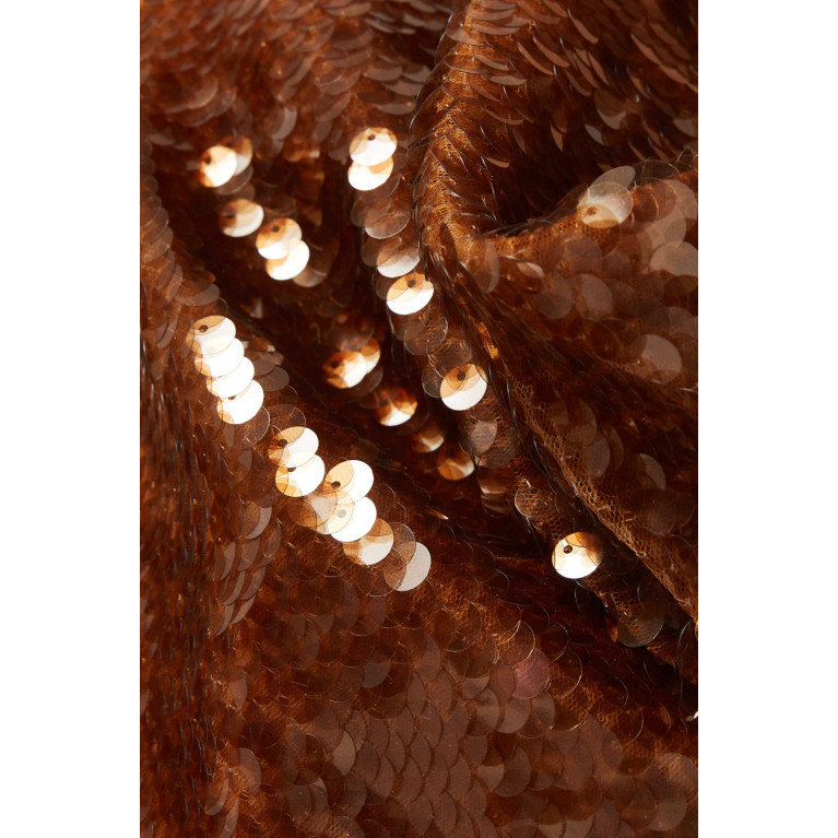 A.W.A.K.E Mode - Sequin Cowl-neck Top in Stretch-mesh