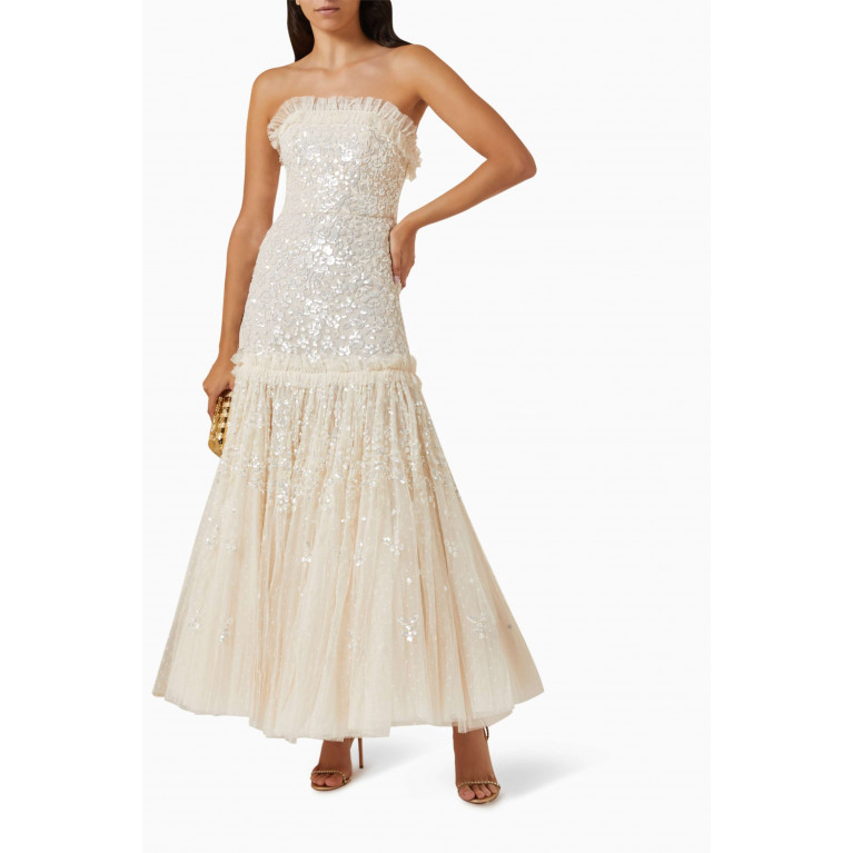 Needle & Thread - Regal Rose Gloss Strapless Gown in Tulle