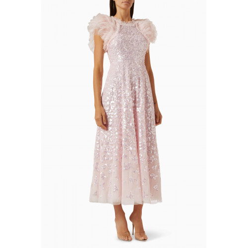 Needle & Thread - Sequin Rose Gloss Ankle Gown in Tulle Pink