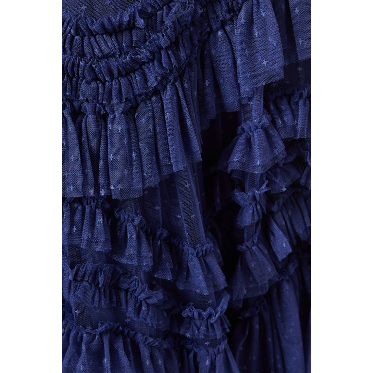 Needle & Thread - Wild Rose Ruffled Gown in Tulle Blue