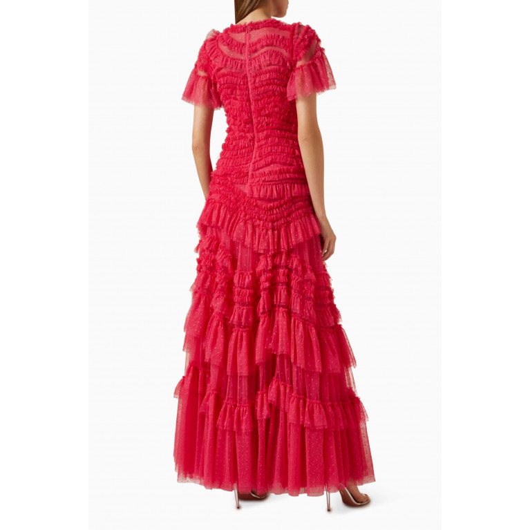 Needle & Thread - Wild Rose Ruffled Gown in Tulle Pink