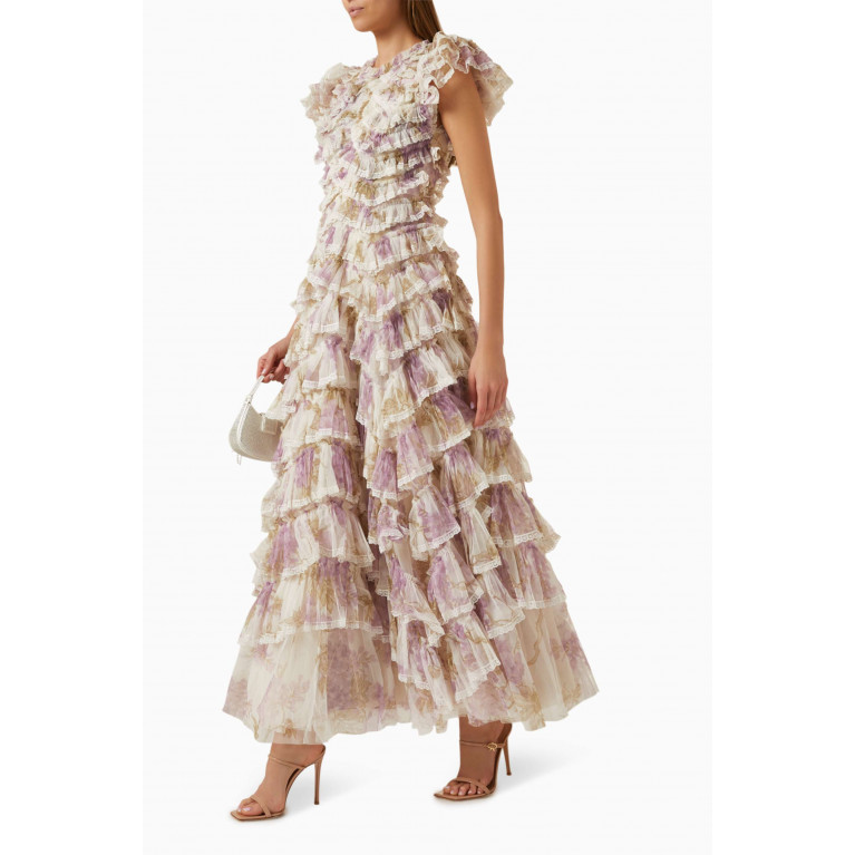 Needle & Thread - Wisteria Ruffle Lace Gown in Recycled Tulle