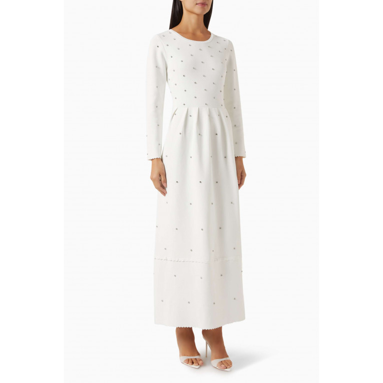 Needle & Thread - Embellished Knit Gown in Recycled Viscose Neutral