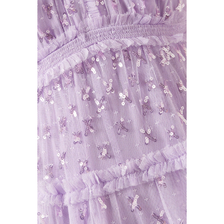 Needle & Thread - Sequin Kisses Ankle Gown in Recycled Tulle Purple