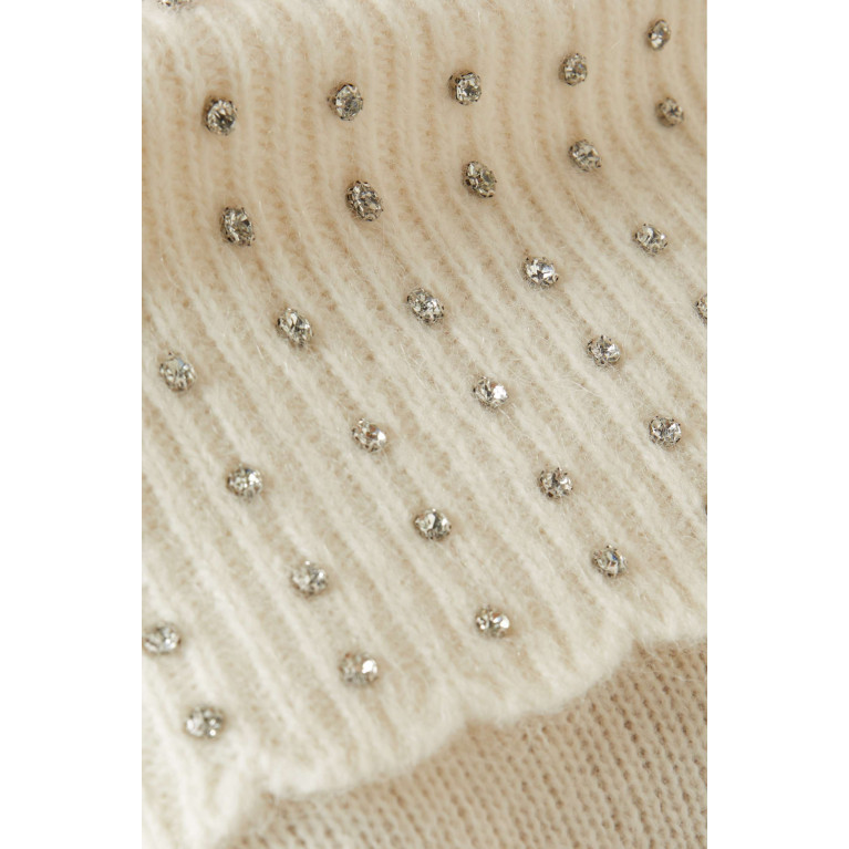 Needle & Thread - Embellished Bardot Sweater in Knit Neutral