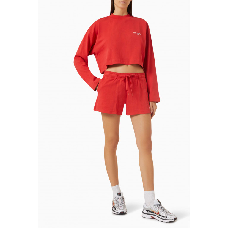 The Upside - Courtsport Zippy Shorts in Organic Cotton Red