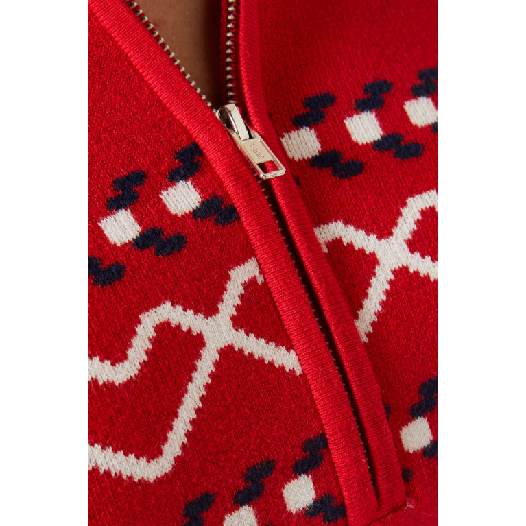 The Upside - Monterosa Blanche Zip Sweater in Organic Cotton Knit-blend