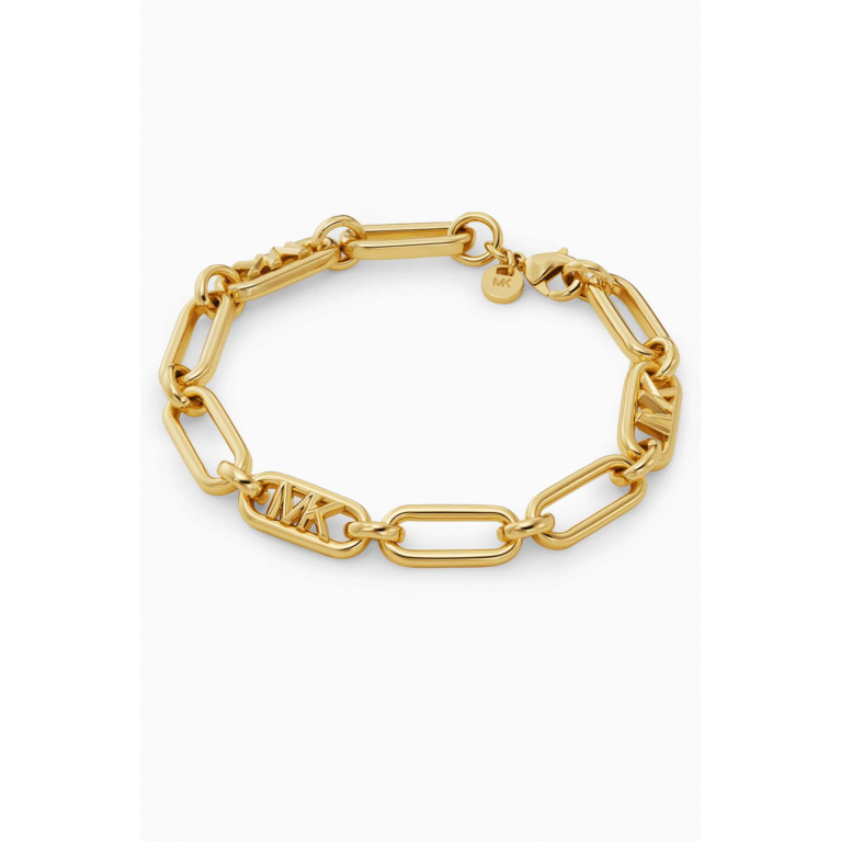 MICHAEL KORS - Chain Link Empire Logo Bracelet in 14kt Gold-plated Brass