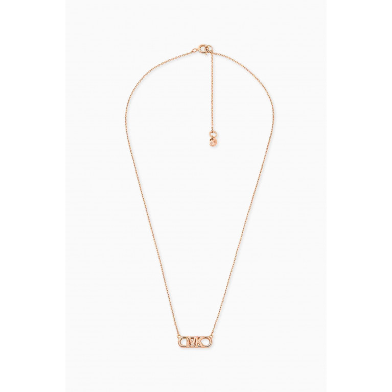 MICHAEL KORS - Empire Logo Necklace in 14kt Rose Gold-plated Sterling Silver