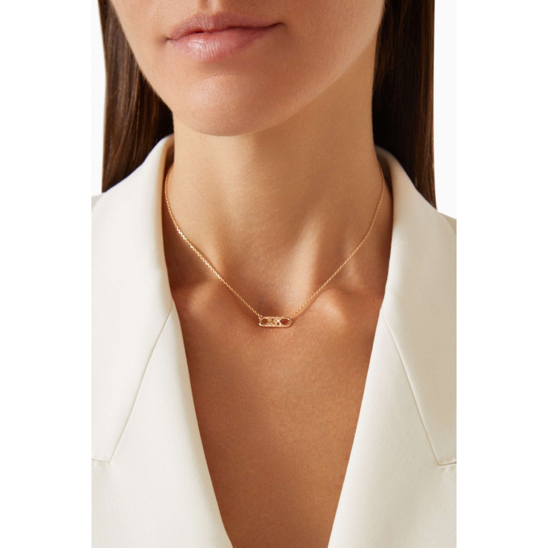 MICHAEL KORS - Empire Logo Necklace in 14kt Rose Gold-plated Sterling Silver