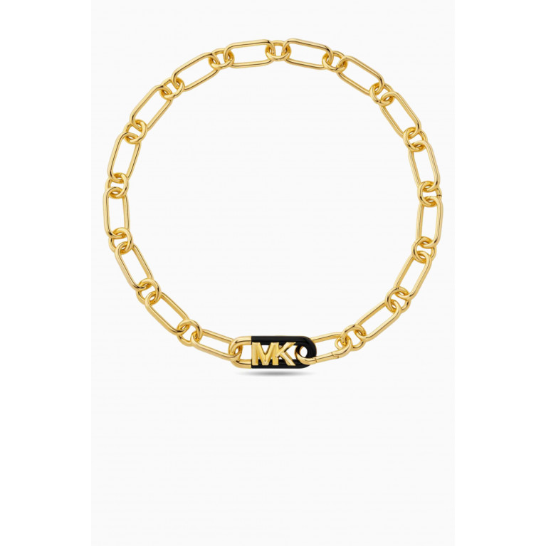 MICHAEL KORS - Empire Logo Necklace in 14kt Gold-plated Brass