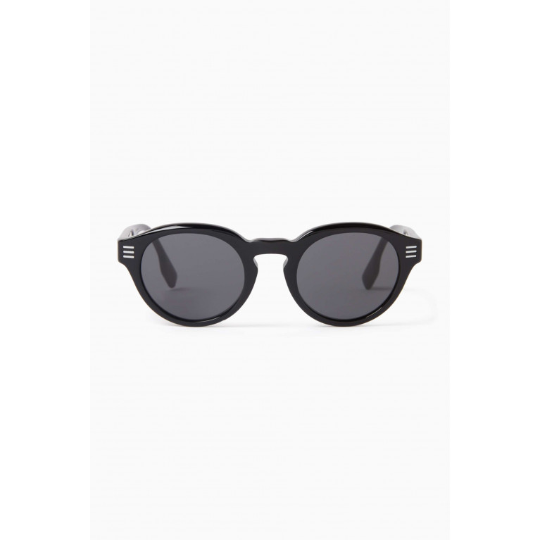 Burberry - Phantos Frame Check Sunglasses in Acetate