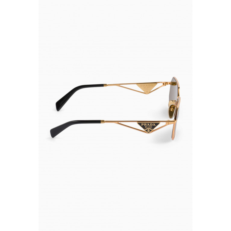Prada - Rectangle Sunglasses in Metal