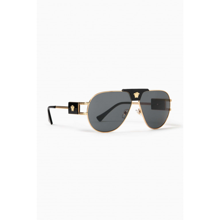 Versace - Aviator Sunglasses in Metal