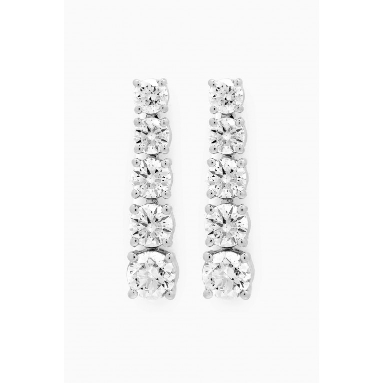 Fergus James - Diamond Drop Earrings in 18kt White Gold