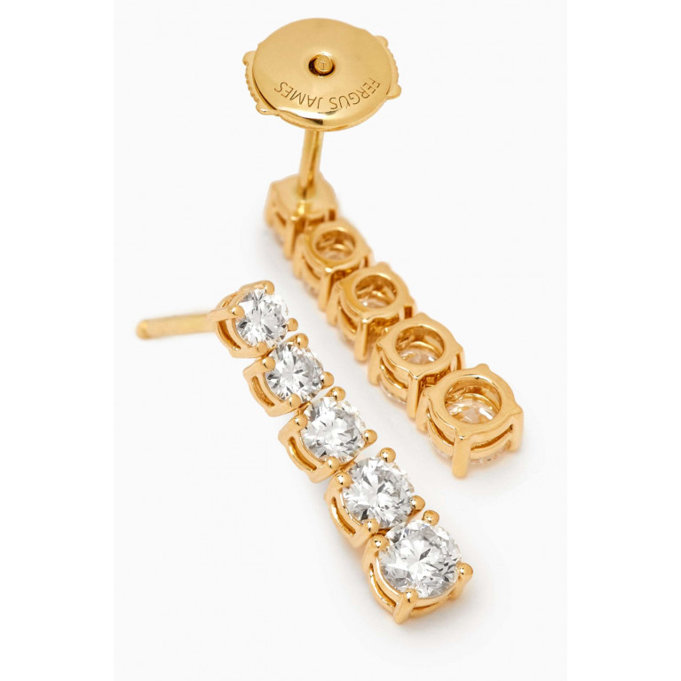 Fergus James - Round-cut Diamond Drop Earrings in 18kt Yellow Gold