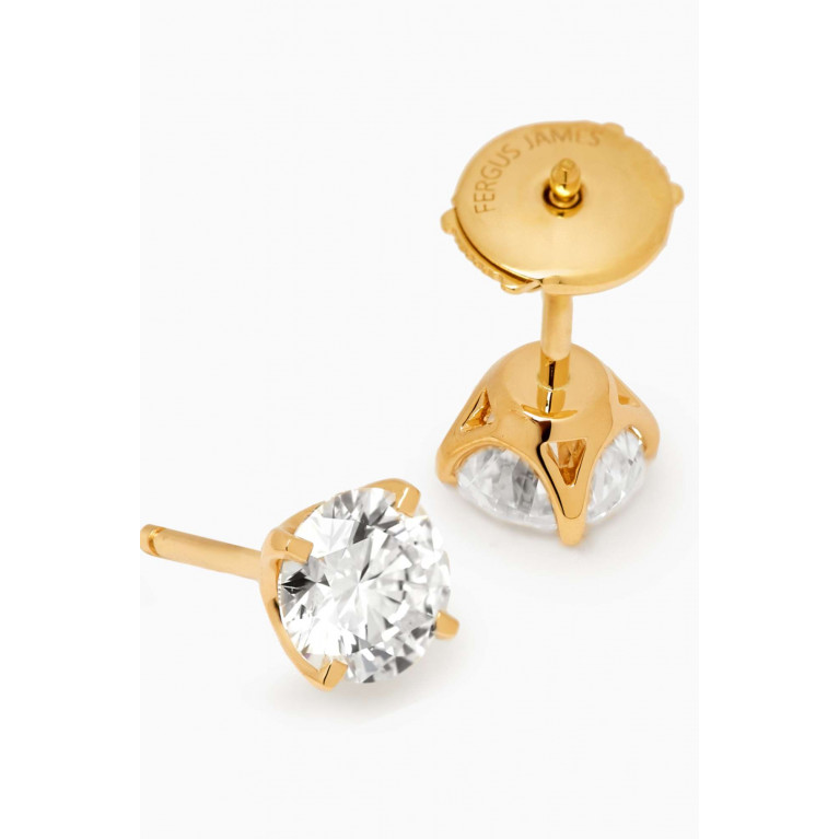 Fergus James - Round Diamond Stud Earrings in 18kt Yellow Gold