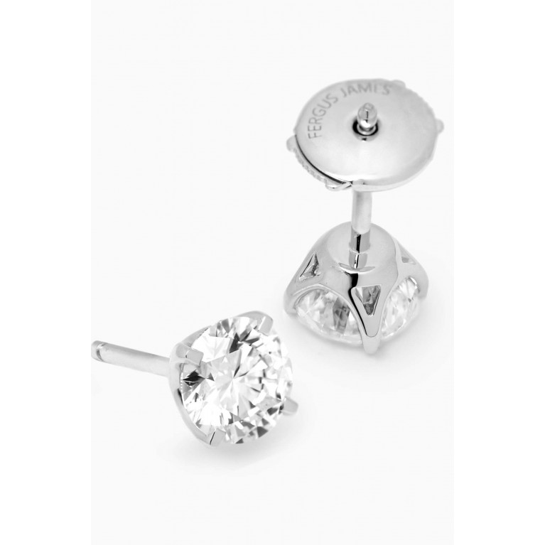 Fergus James - Round Diamond Stud Earrings in 18kt White Gold