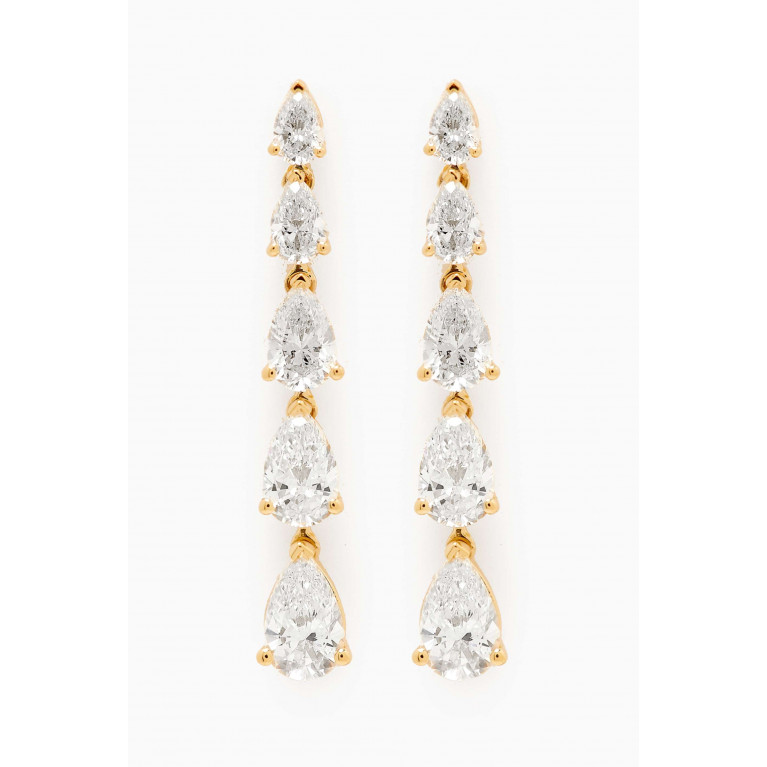 Fergus James - Pear-cut Diamond Drop Earrings in 18kt Yellow Gold