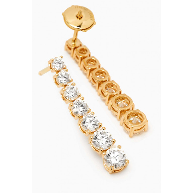 Fergus James - Round-cut Diamond Drop Earrings in 18kt Yellow Gold