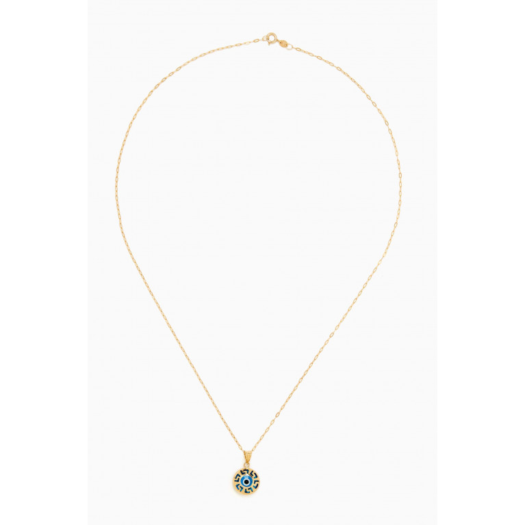 M's Gems - Nazar Protection Pendant Necklace in 18kt Gold