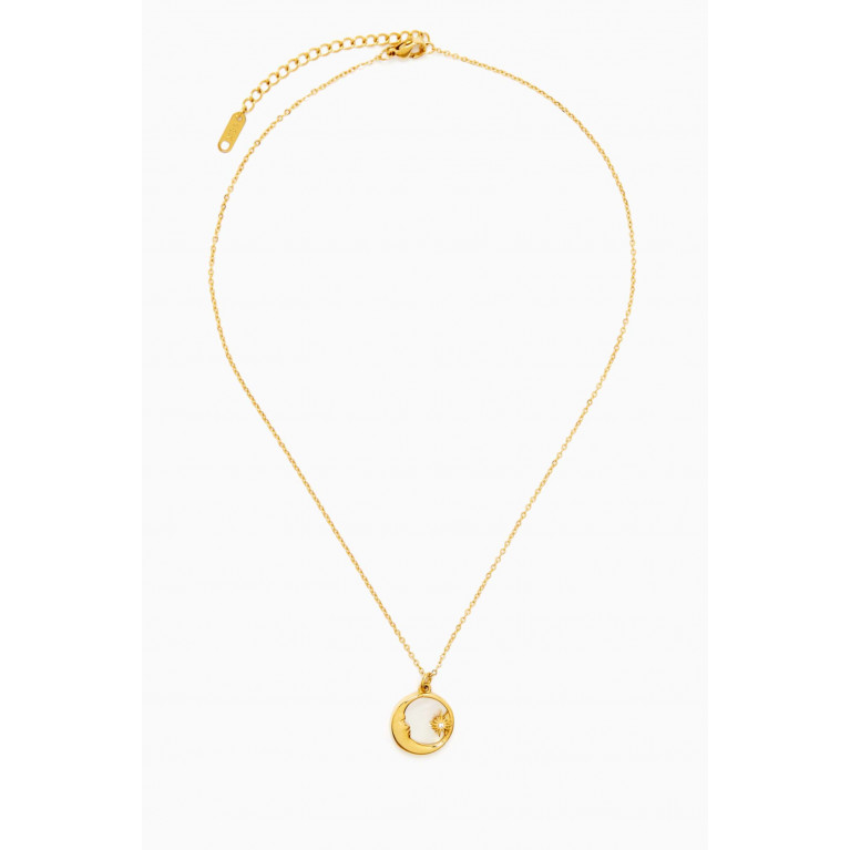 The Jewels Jar - Nova Pendant Necklace in 18kt Gold-plated Stainless Steel