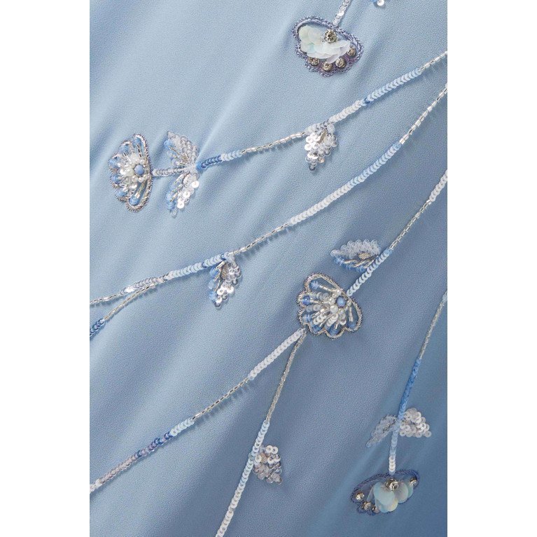 Eleganza Exclusive - Sequin Embellished Jalabiya in Soft Crêpe Blue