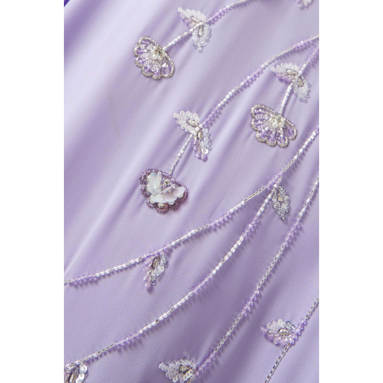 Eleganza Exclusive - Sequin Embellished Jalabiya in Soft Crêpe Purple